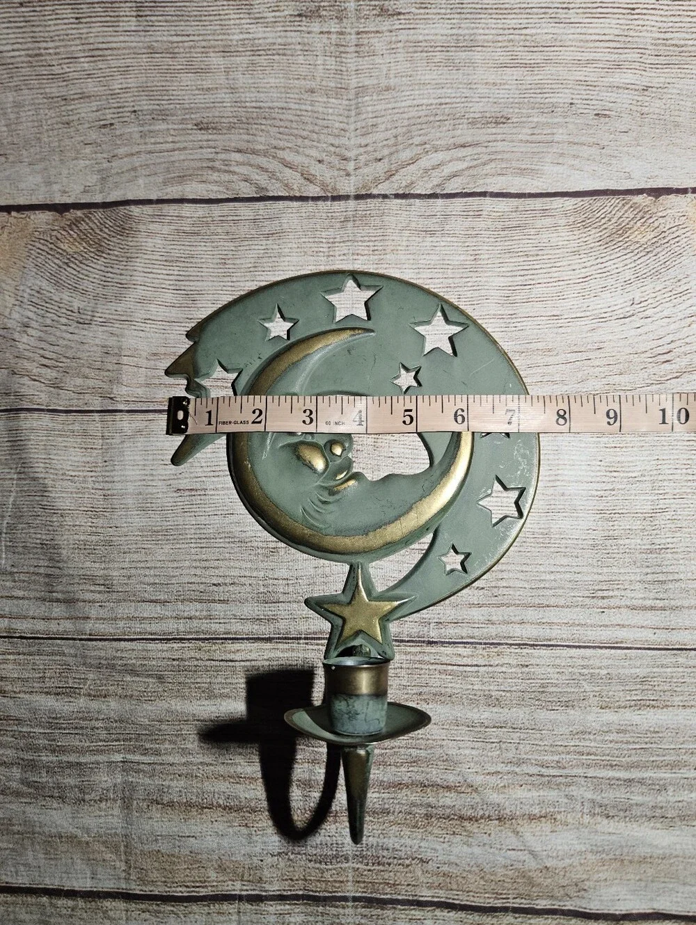 Vintage 1994 partylite moon And Stars celestial Brass wall sconce candle holder - Picture 7 of 9